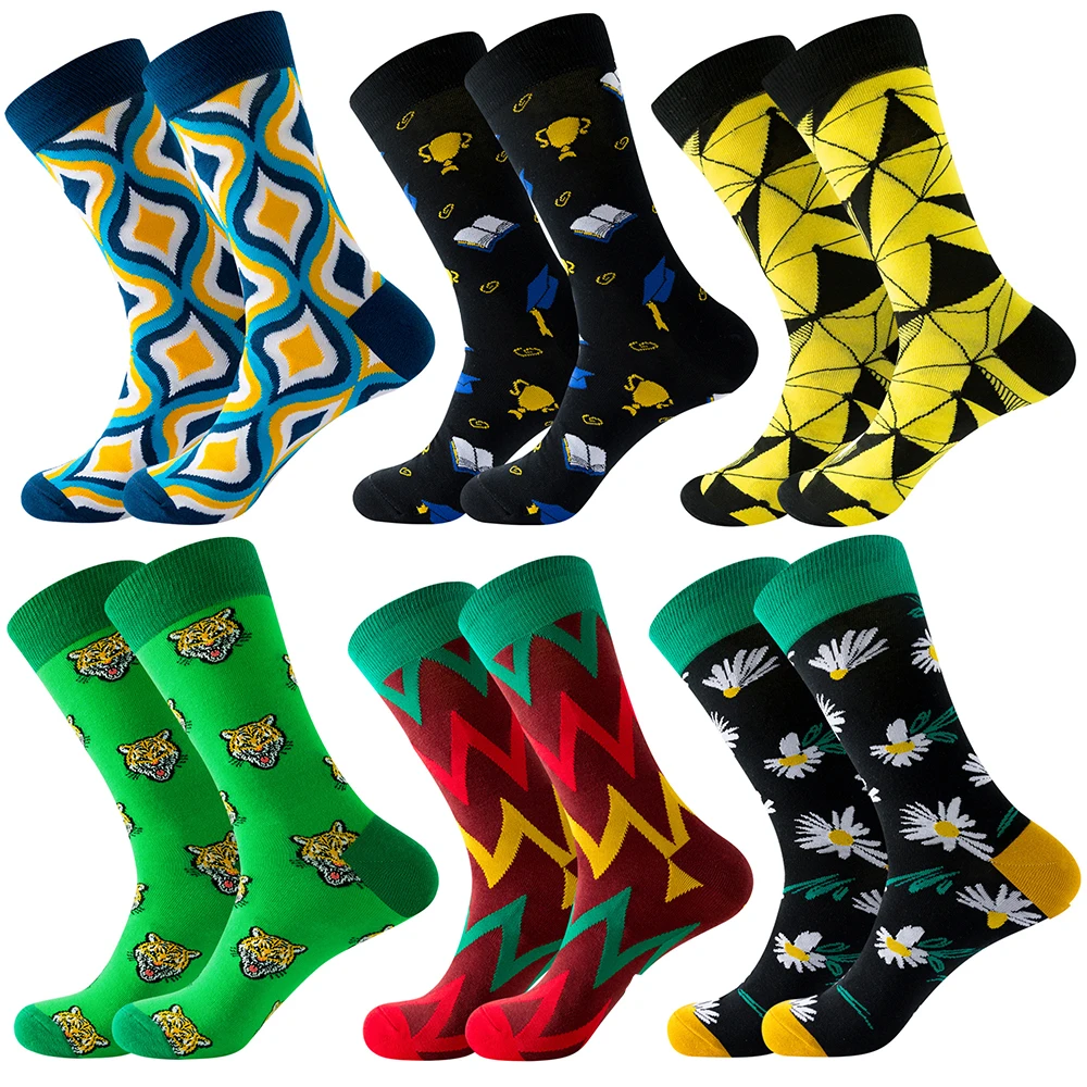 

Оригинальные Осенние дизайнерские носки 1 пара, носки с животными, творческие мужские носки, женские носки с цветами