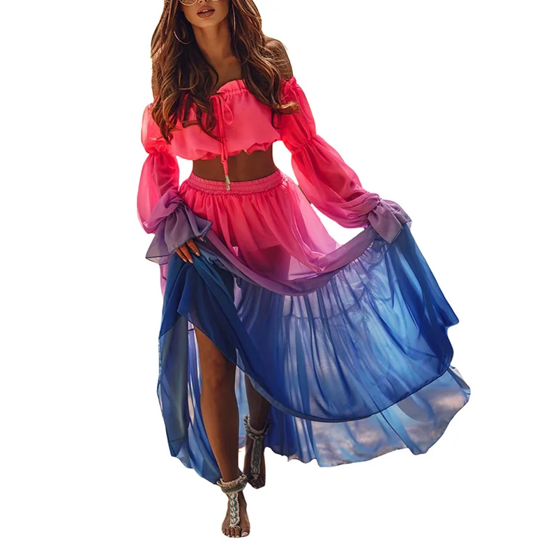 Комплект женский летний из 2 предметов пикантный цветочный топ с оборками и