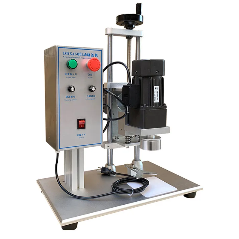 

Semi Auto Twist Off Table Type Bottles Sealer Small Pet Glass Plastic Bottle Top Screw Capping Machine