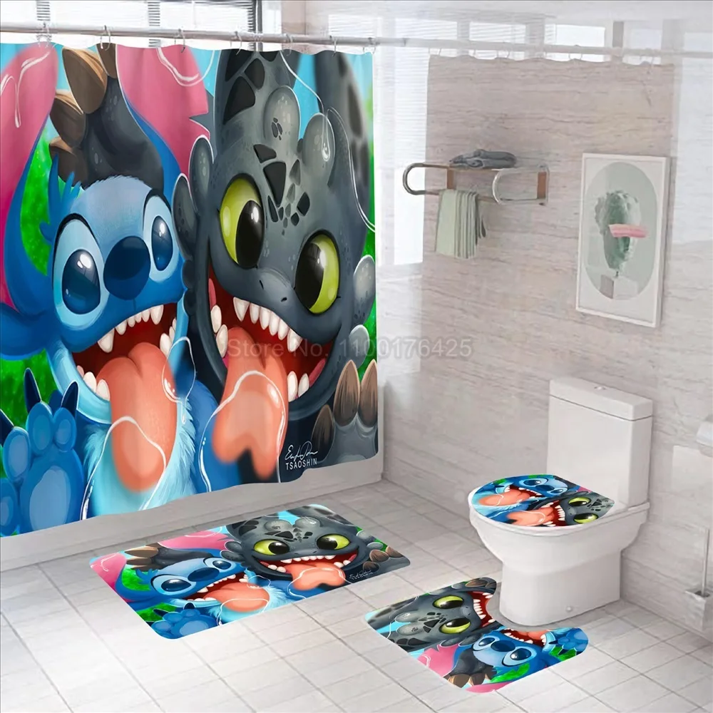 Набор нескользящих ковриков Lilo &amp Stitch для ванной комнаты набор прочных