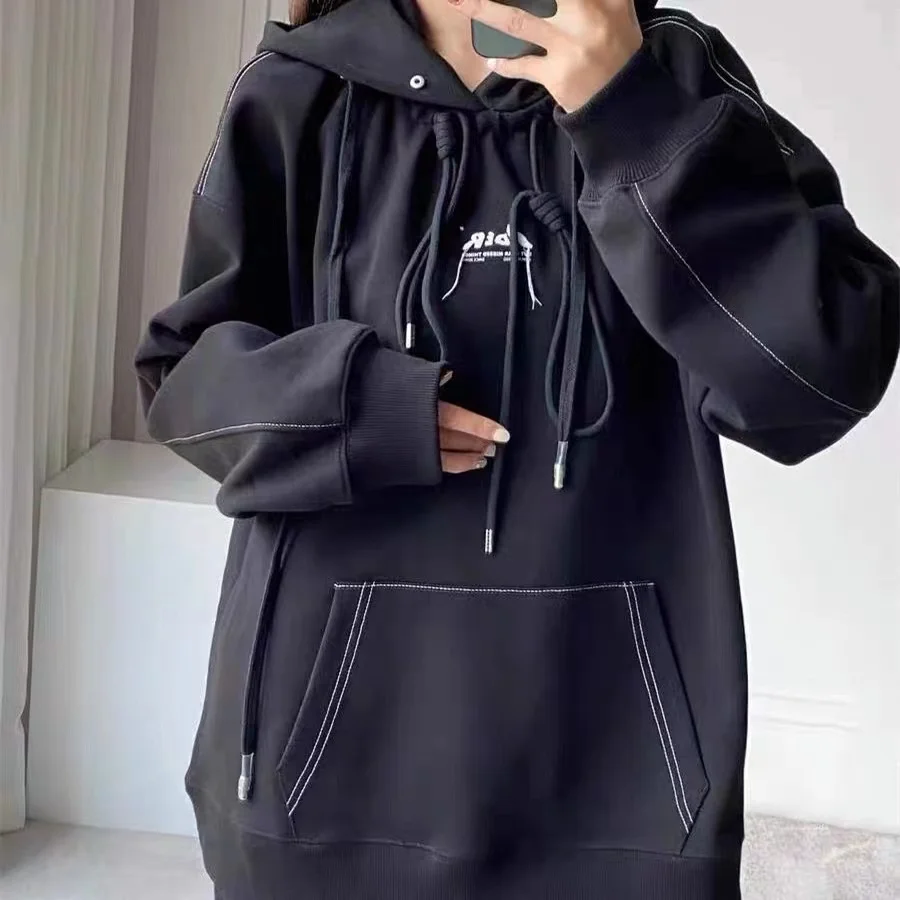 New ERROR 21Fall/Winter Unisex Drawstring Hoodie ADER Embroidered Letters High Quality 1:1 Korean Fashion Oversized Hoodies