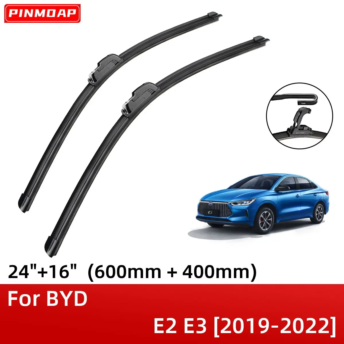 

Щетки стеклоочистителя для BYD E2 E3 2019-2022 24 дюйма + 16 дюймов, аксессуары для резака 2019 2020 2021 2022