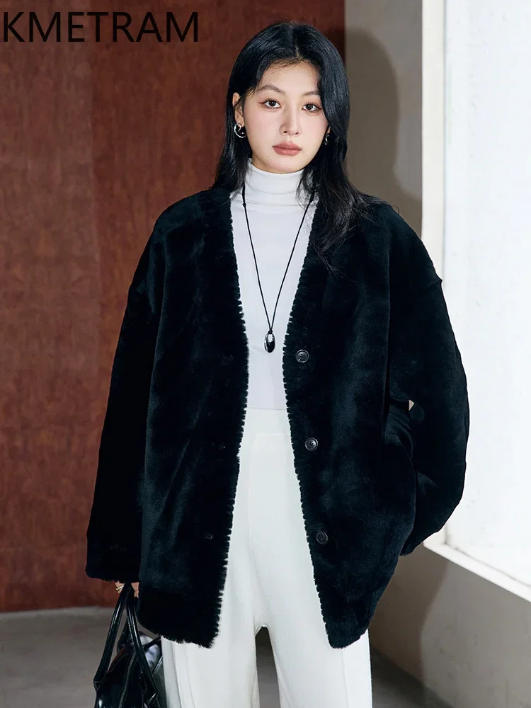 Шуба из натуральной мериносовой шерсти женская зимняя роскошная одежда куртка