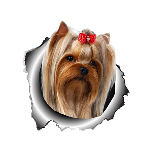 LYKX Йоркширский терьер домашний питомец собака стильная Личная наклейка рваная металлическая виниловая наклейка s окно бампер