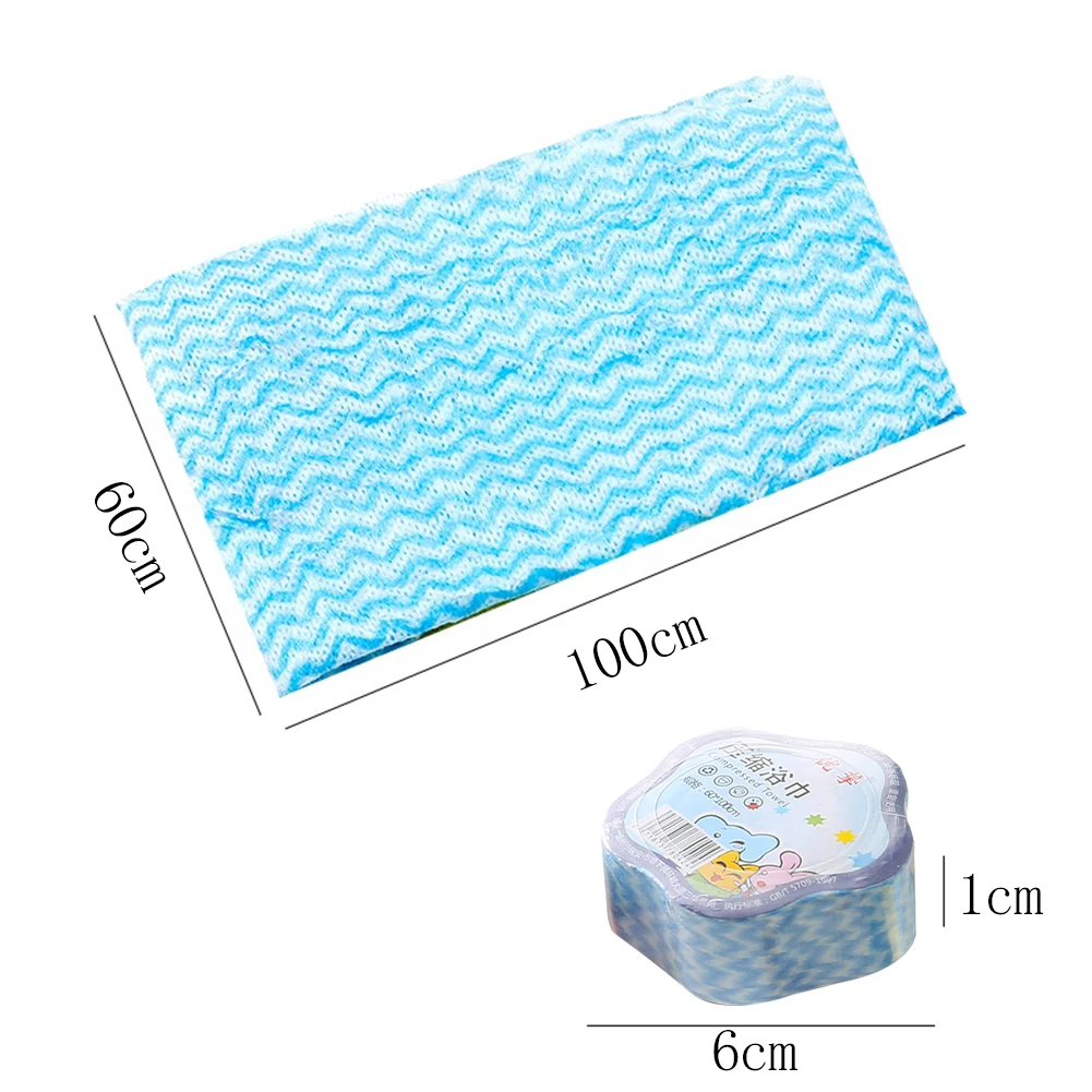 

60*100cm Disposable Bath Towel Compressed Beach Towel Thickened Absorbent Non-woven Stripe Outdoor Travel Supplies