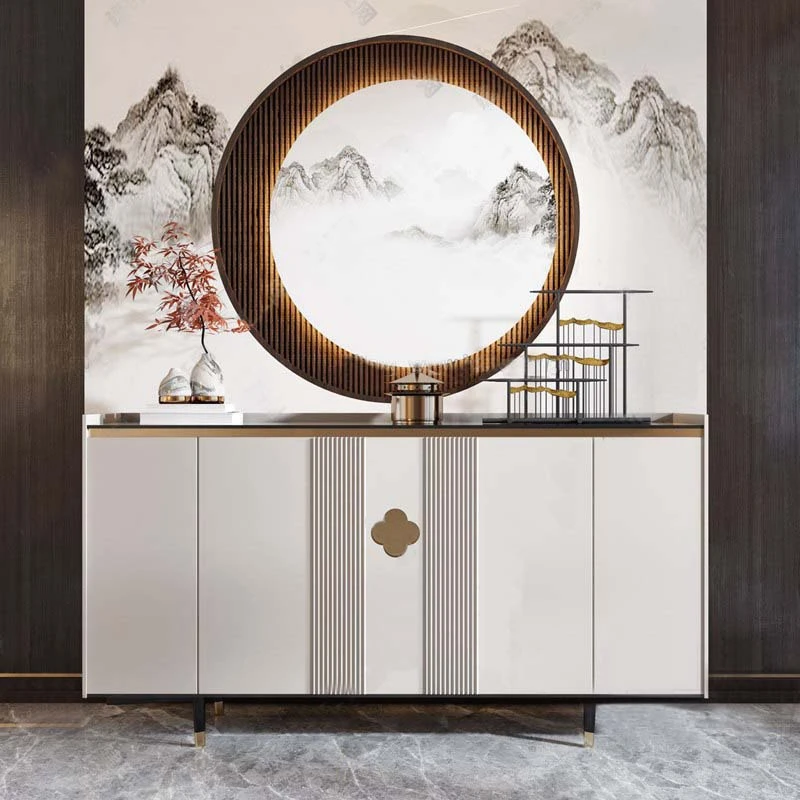 

Light luxury entry Cabinet New Chinese porch cabinet simple modern living room decoration cabinet hotel dining side cabinet soli