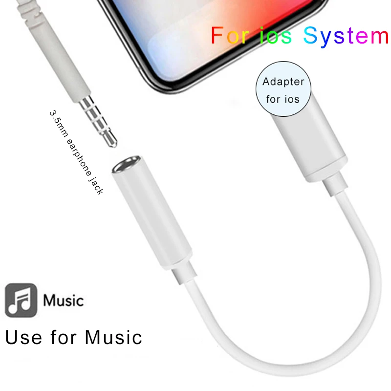 Аудиокабель-адаптер с разъемом 3 5 для наушников Lightning/AUX мм iPhone 13 12 Mini 11 Pro XS Max XR X SE 7