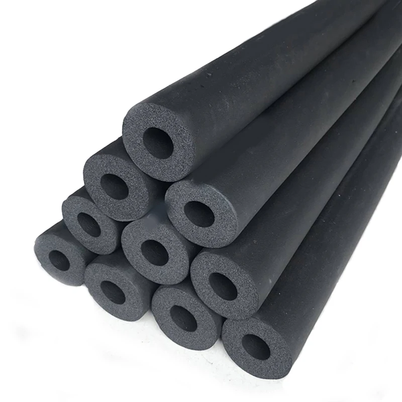 

6-48mm Sponge Rubber Pipe Black Waterproof Pipeline Holder Thermal Insulation Tubular Protective Sleeve Air Conditioning Fitting