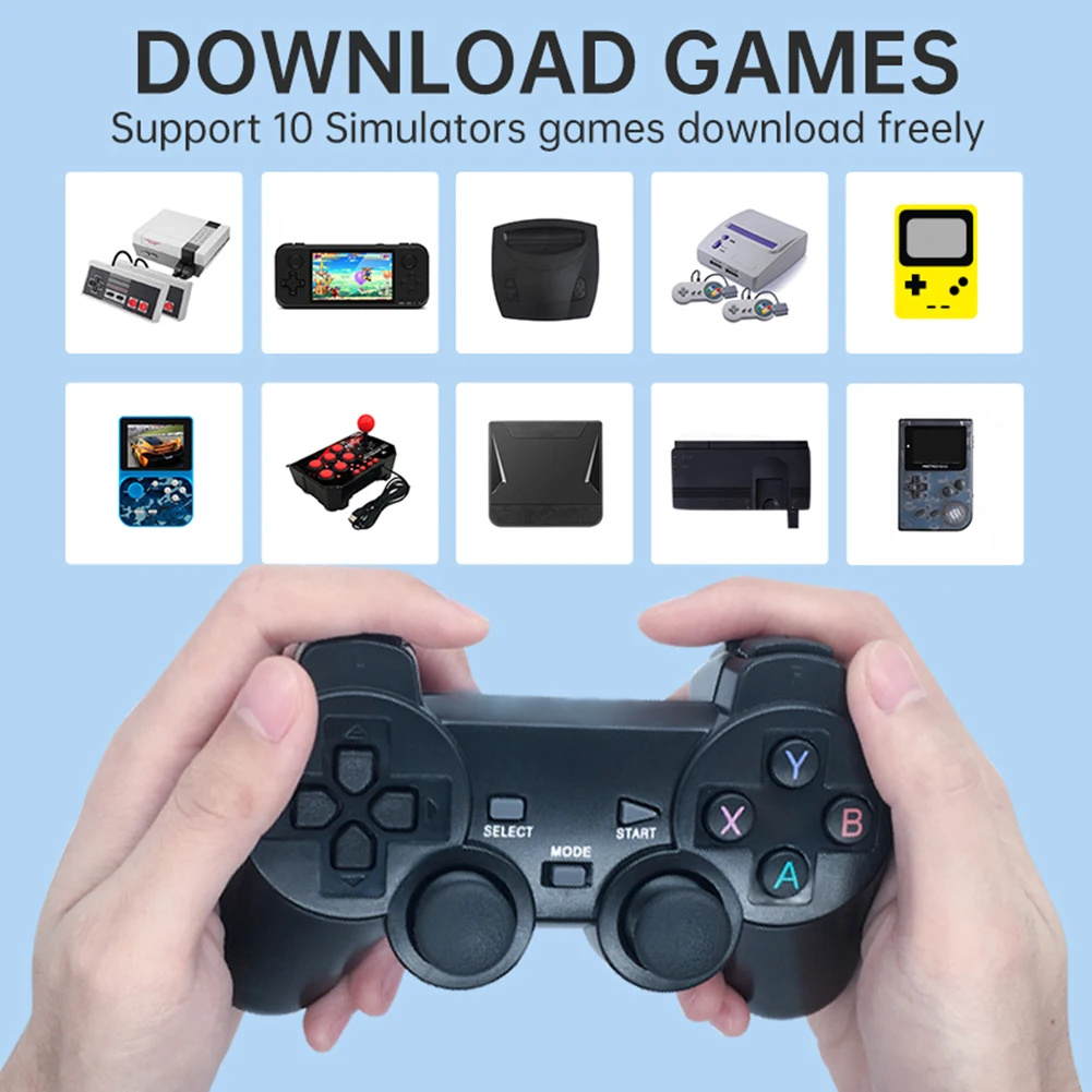 

M8 2,4G Ретро игровая консоль 2 беспроводных контроллера для 4K ТВ HD выход с 2 джойстиками для PS1/FC подарки для детей и взрослых