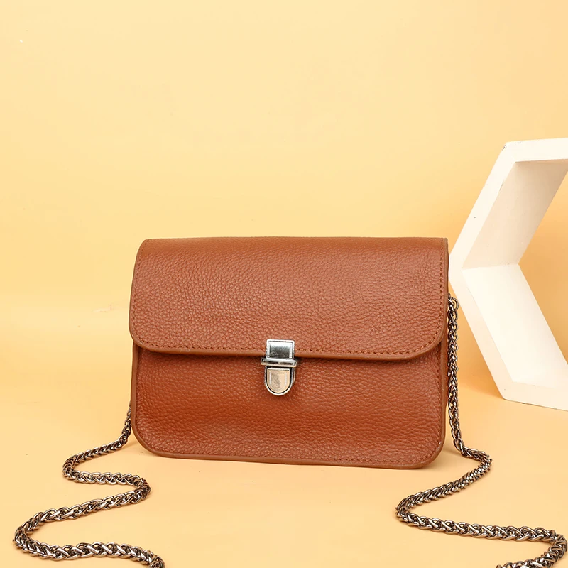 

Women Chain Strap Crossbody Bag Ladies Luxury Daily Use Zipper Shoulder Bags New 2022 100% cowhide Classic Purses and Handbags