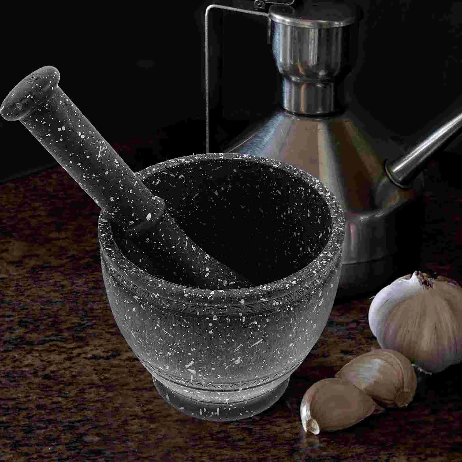 

1 Set of Convenient Garlic Mortar Spice Crusher with Pestle Manual Pounding Mortar