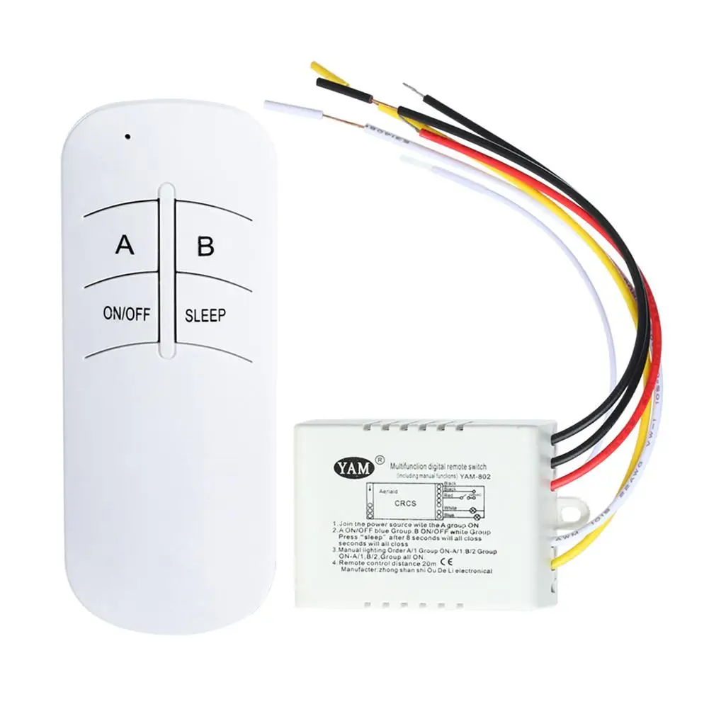 

Wireless ON/OFF 1/2/3 Ways 220V Lamp Remote Control Switch Receiver Transmitter Controller Indoor Lamp Home Replacements Parts
