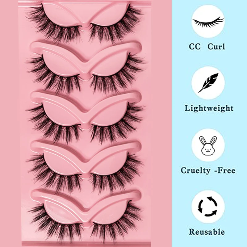 Самоклеящиеся Накладные Ресницы Естественного Вида Женские Многоразовые