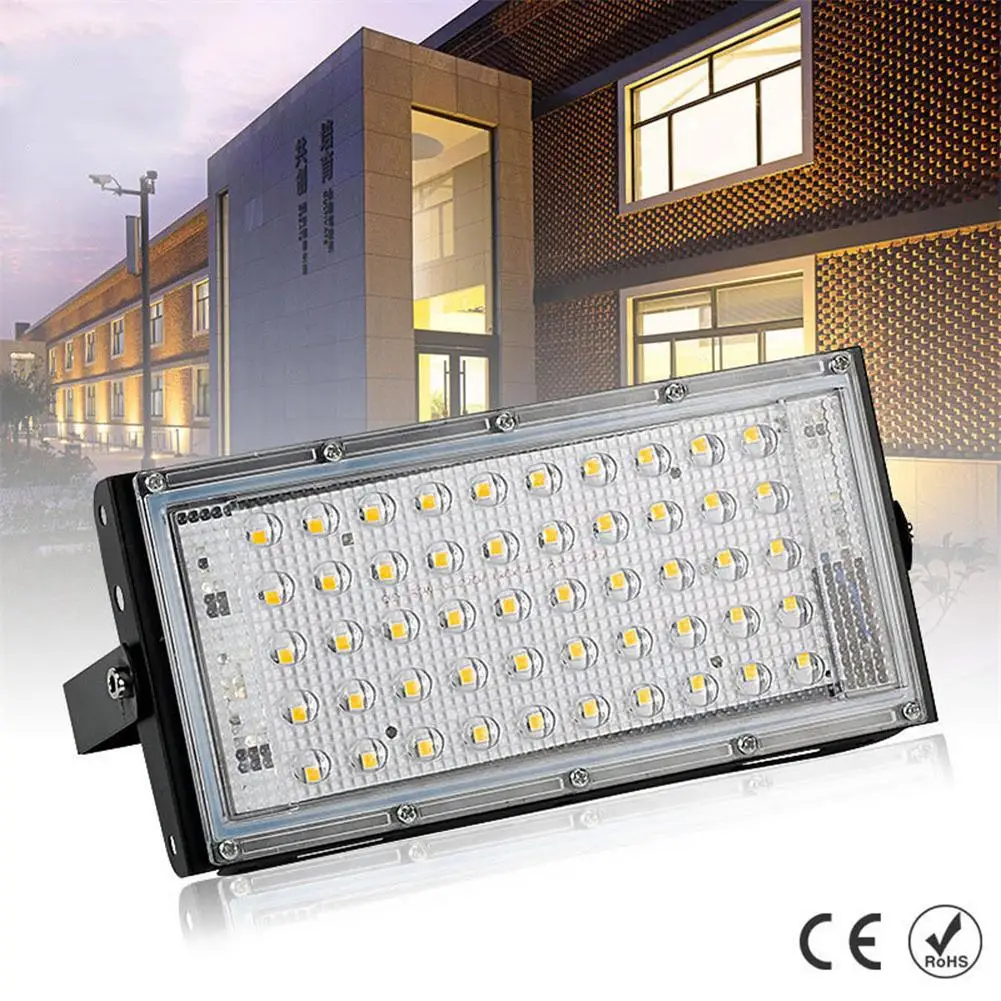

LED Flood Light 50W AC220V Outdoor Floodlight IP66 Waterproof LED Street Lamp RGB Waterproof Garden Landscape Lighting Spotlight