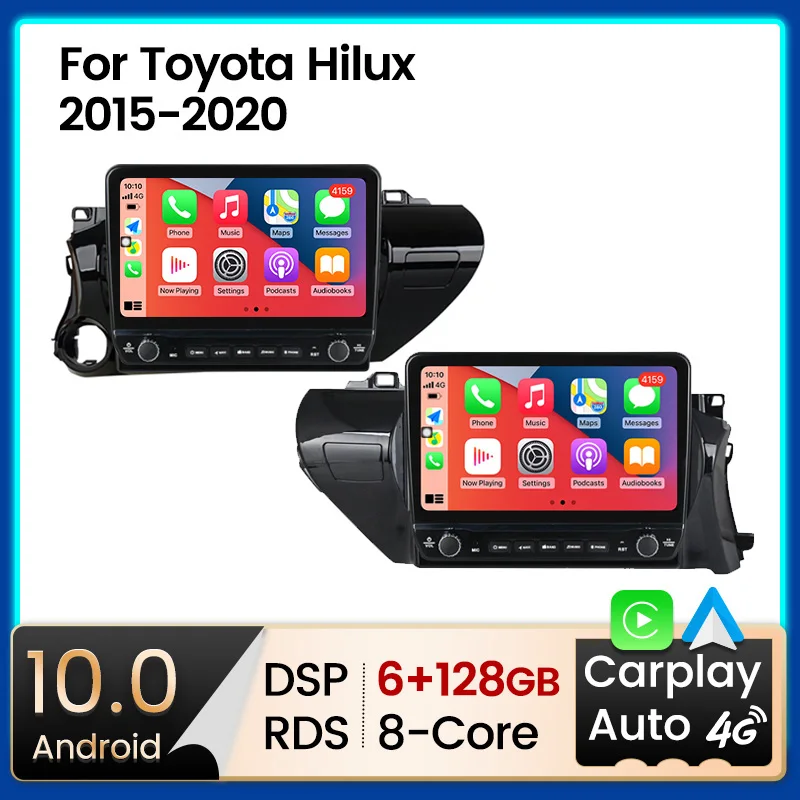 Автомагнитола на Android 11 с большим экраном для Toyota Hilux Pick Up AN120 2015 - 2020