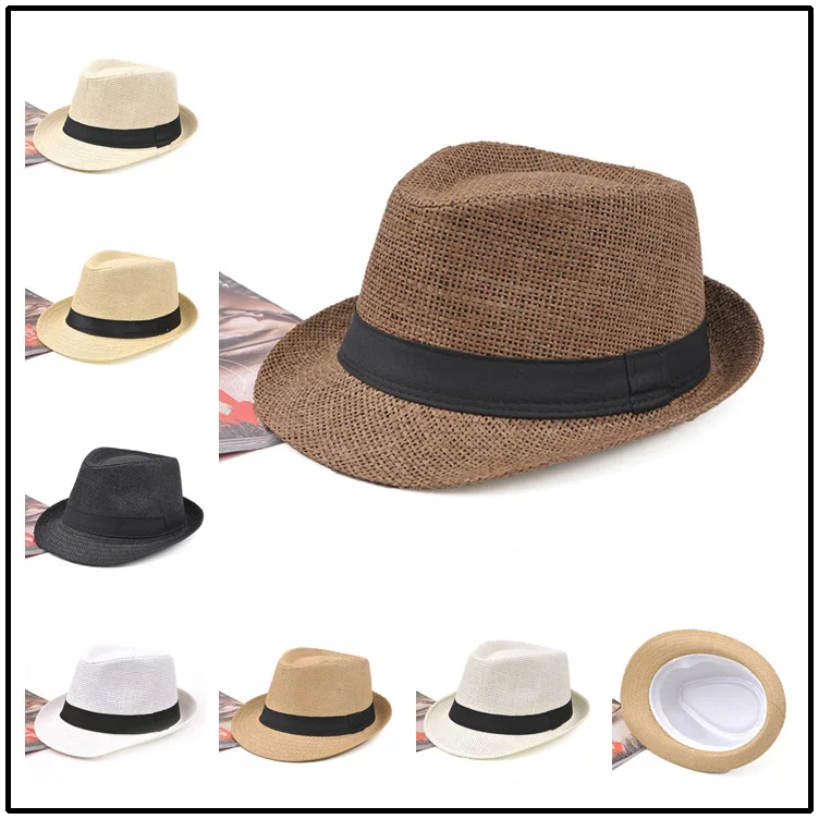 

Cross-border speed sell pass the new spring and summer hat edge spot shade straw hats for men and women general Sir British hat