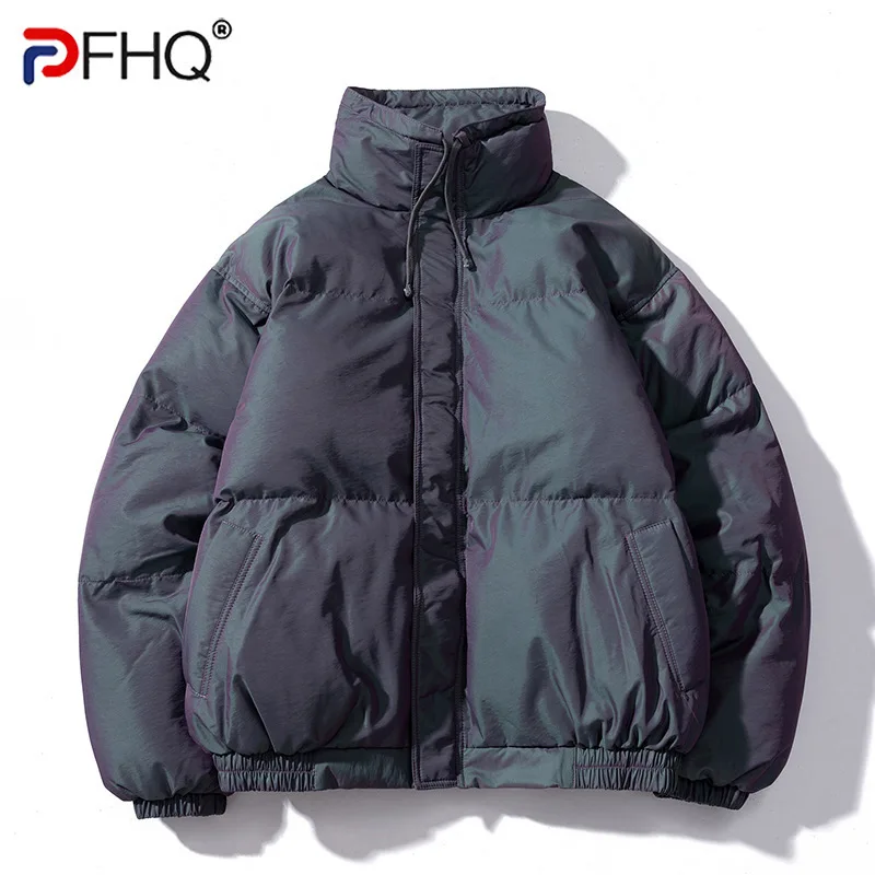 PFHQ 2024 двойная линия уличное красочное светоотражающее хлопковое мужское пальто