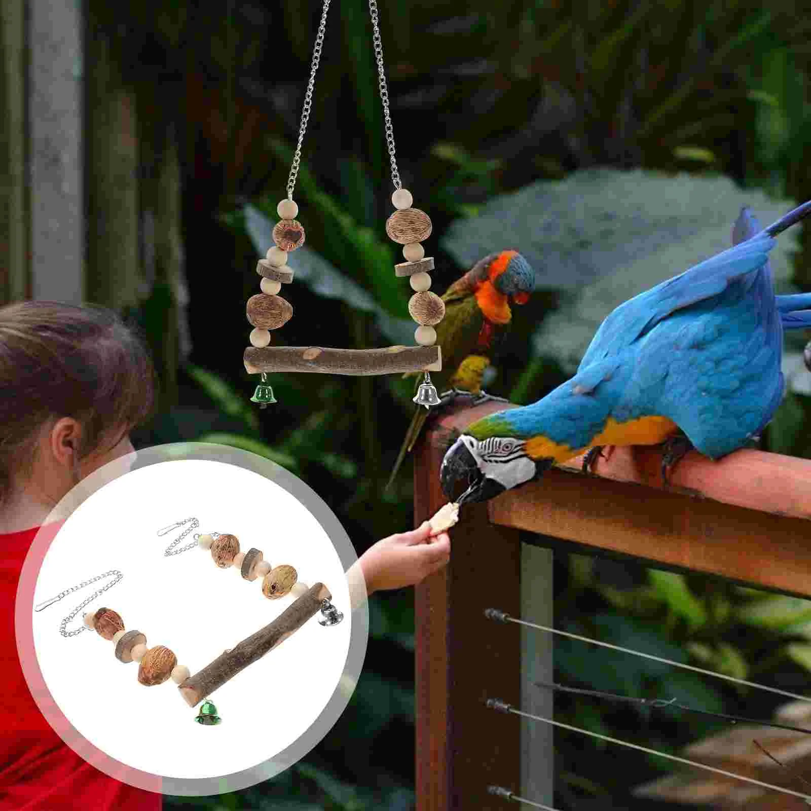 

Parrot Summer Hammock Cage Toy Bird Decor Suspending Stand Birds Toys Swing Wear-resistant Small