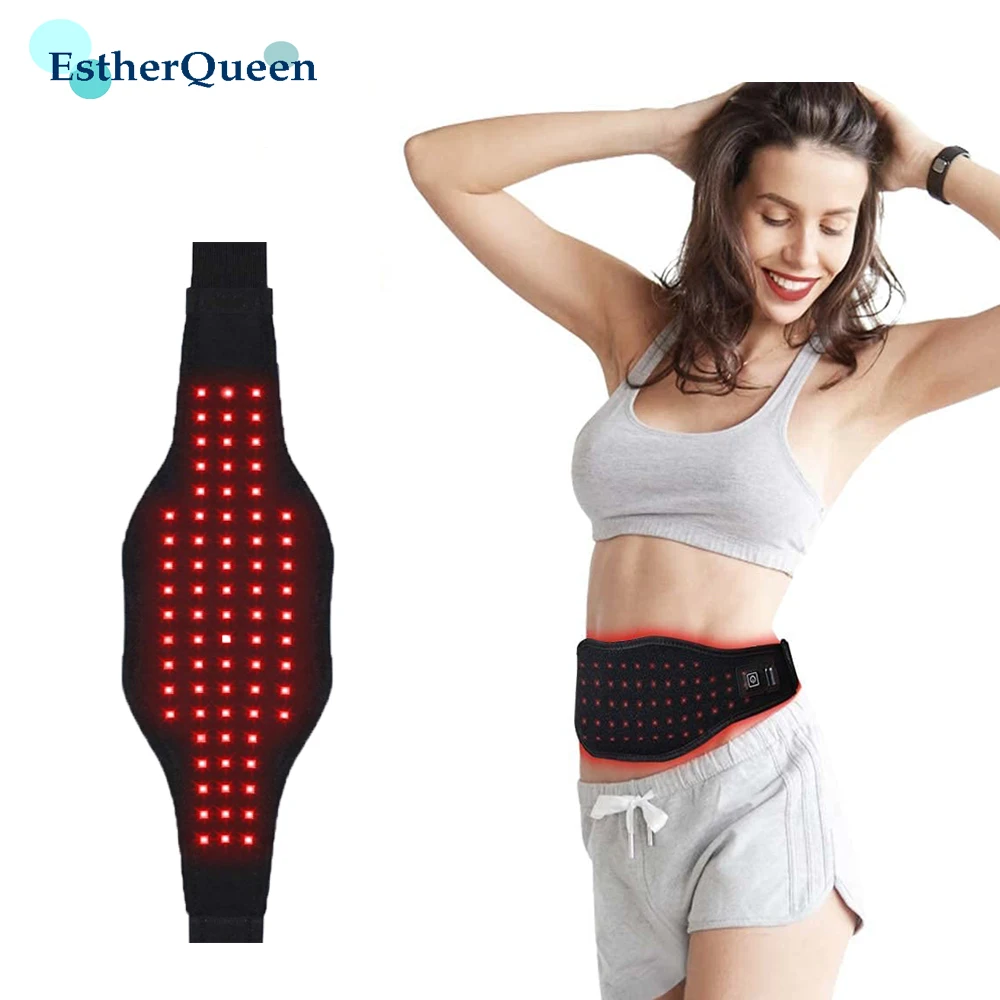 EstherQueen LED Red Light Therapy Belt Near-Infrared Light Wrap Device For Shoulder Knee Joints Pain Relief with Timer Flexible