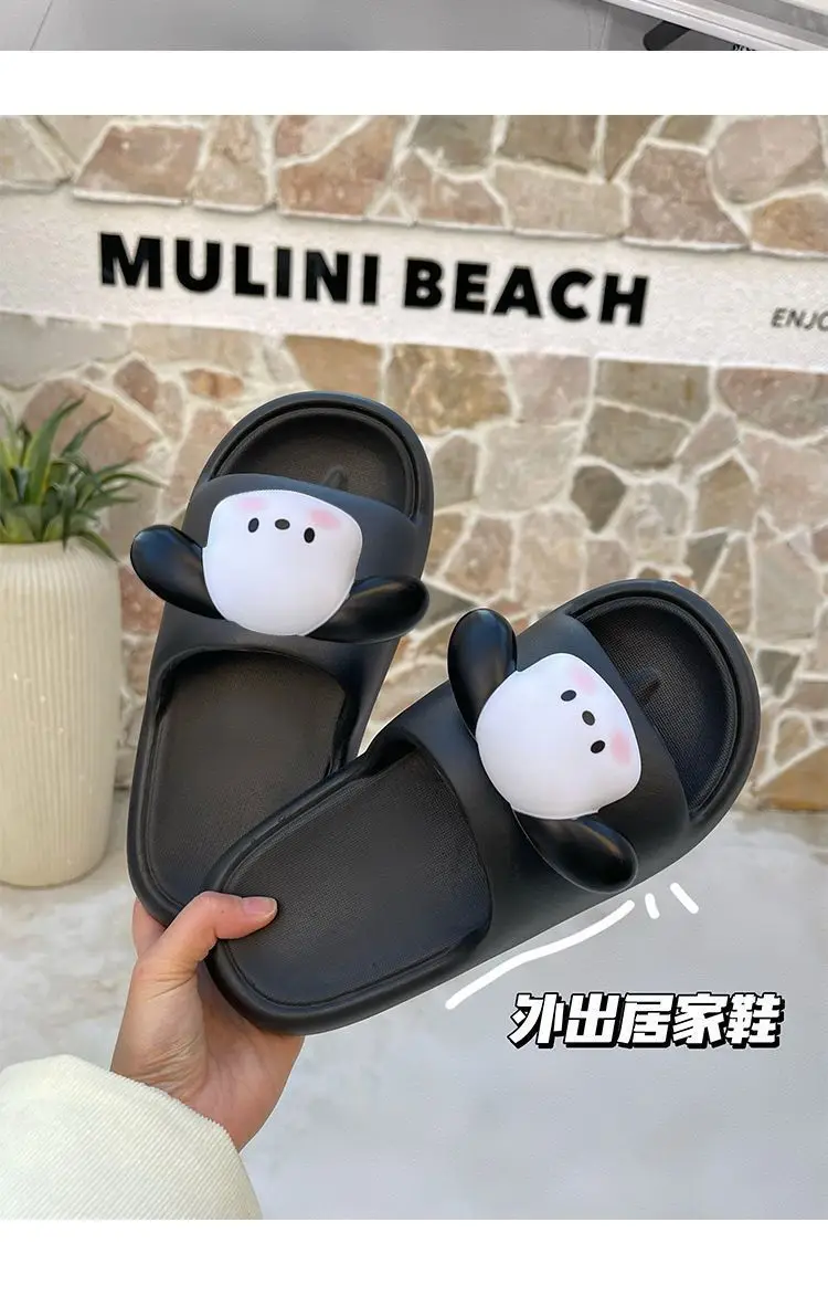 Thick Platform Slippers Women Men Shoes Women'S Home Slippers Soft Sole Cute Cartoon Dog Ladies Flip Flops Zapatillas Chaussons