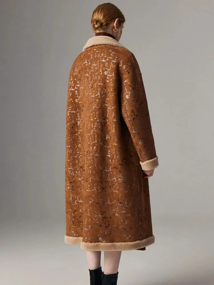 Женская двусторонняя кашемировая куртка длинное кашемировое пальто из