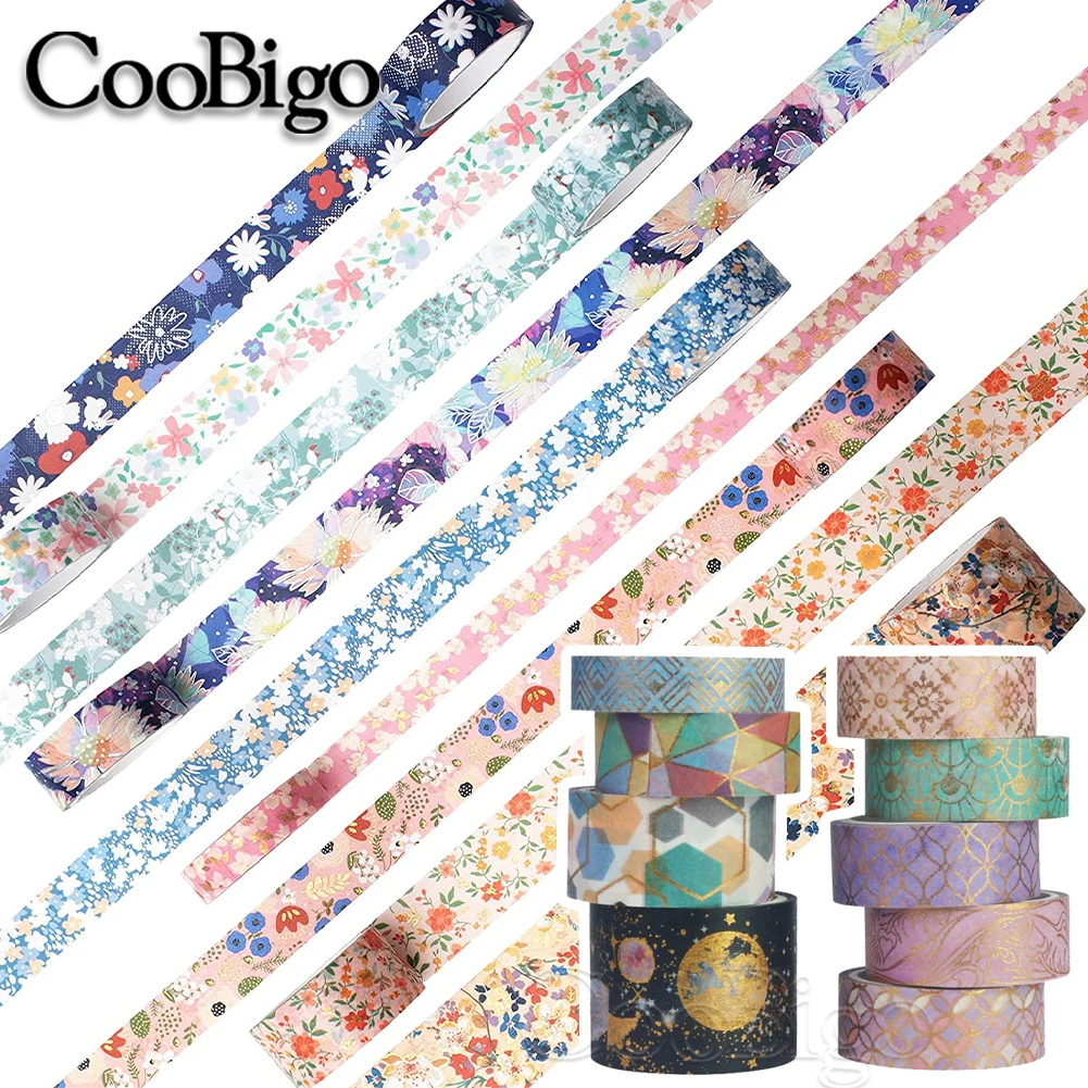 Kawaii folia zestaw taśm Washi papierowa naklejka notatnik Scrapbooking pamiętnik Planner estetyczne artykuły papiernicze szkolne 9 rolek/partia