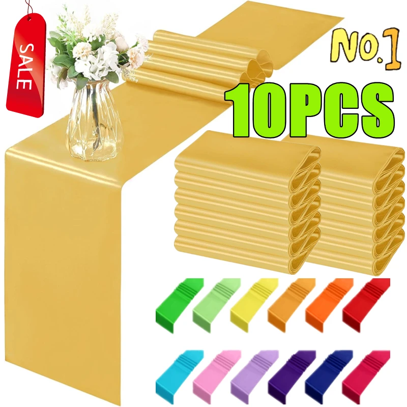 Новинка 10-1 шт. блестящие атласные бегунки для банкета свадьбы шелковая лента