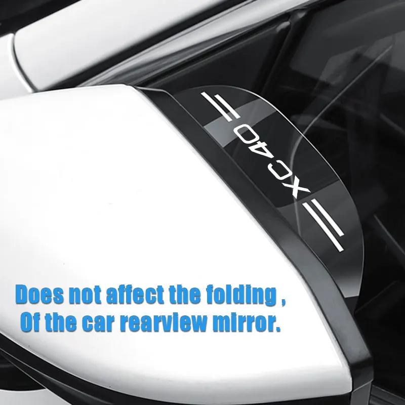 

2Pcs Car For Volvo XC40 Logo Rear View Mirror Rain Eyebrow Visor Sun Shade Snow Guard Weather Shield Cover Auto Accessories