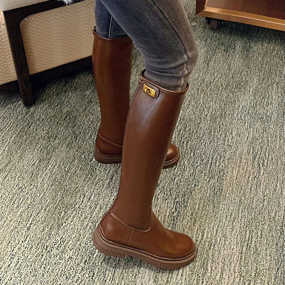 

Дизайнерская зимняя женская обувь до колена, Женская длинная обувь на платформе, Офисная Женская обувь, новинка 2021