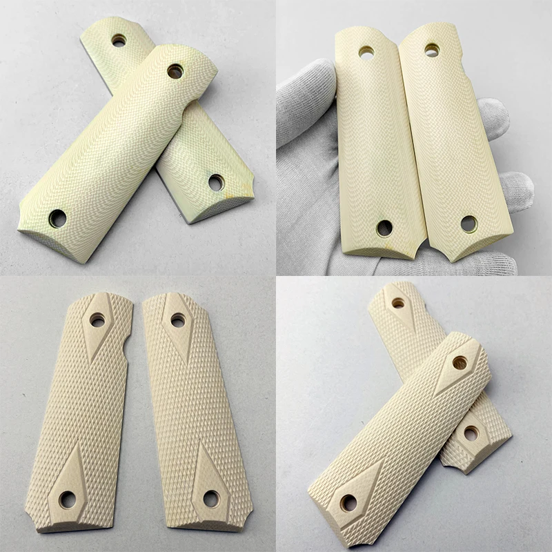 

1 Pair Resin Material Imitation Ivory With Screws Grip Handle Scale Patches For 1911 Models DIY Making Replacement Part Slabs