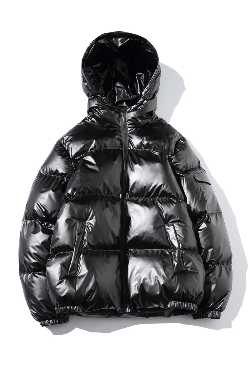 2022 Winter New Men's Down Jacket Glossy Shiny Hooded Padded Jacket Youth Fashion Trend Casual  Korean Jacket Winter parka