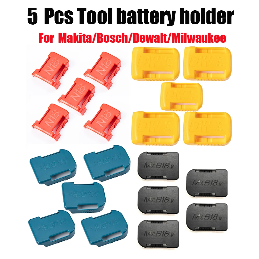 5 Pcs Battery Storage battery case battery holder Rack Holder Case for Makita For Bosch For dewalt For Milwaukee 18V Devices