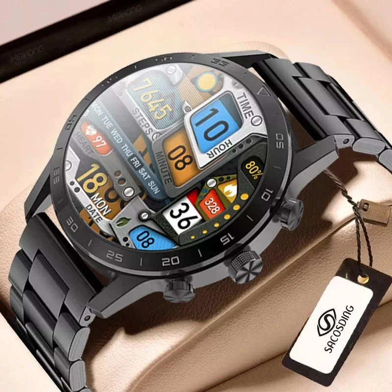 

2021 Smart Watch Wireless Charging 454*454 HD Screen IP68 Waterproof Sports Fitness Heart Rate Mens Smartwatch Watch Android IOS