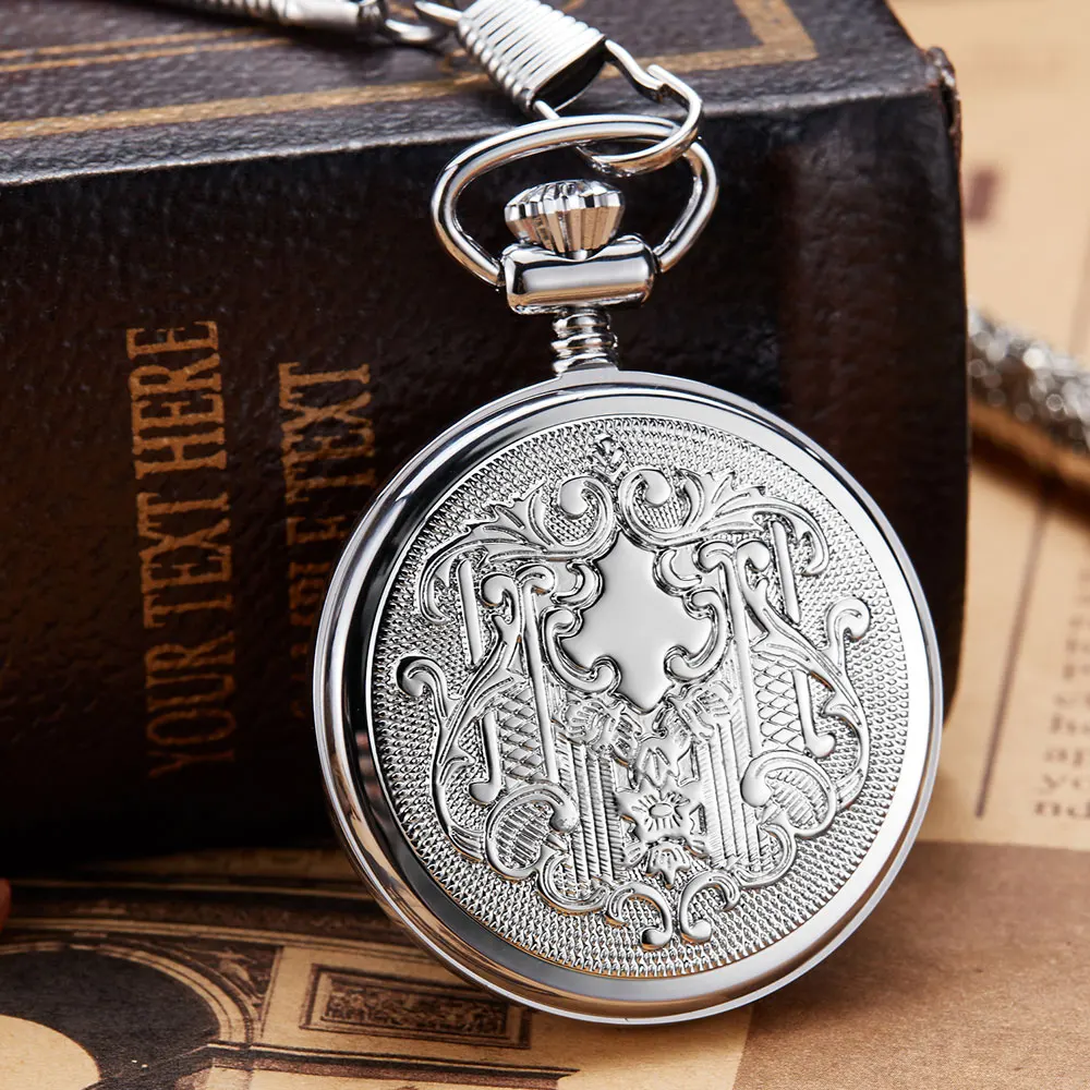 Retro Vintage Copper Silver Luminous Pocket Watch Necklace Chain Pendant Antique Steampunk Mens Quartz Pocket Watches For Women