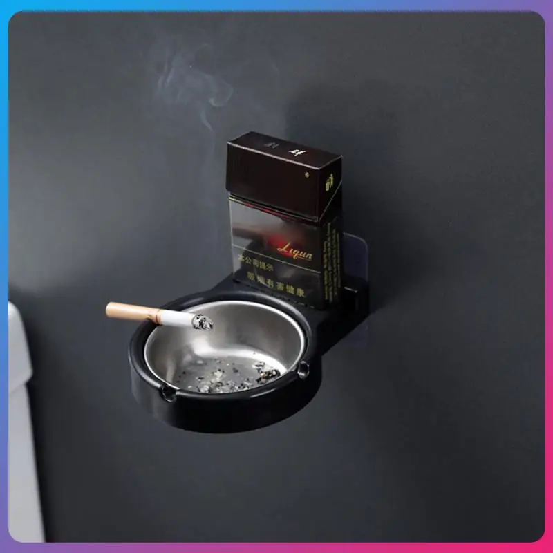 

Ashtray Non-marking Sticker Wall Paste Home Ashtray Simple Bar Smoking Indoor Cigarette Butt Storage Shelf Home Storage Holder