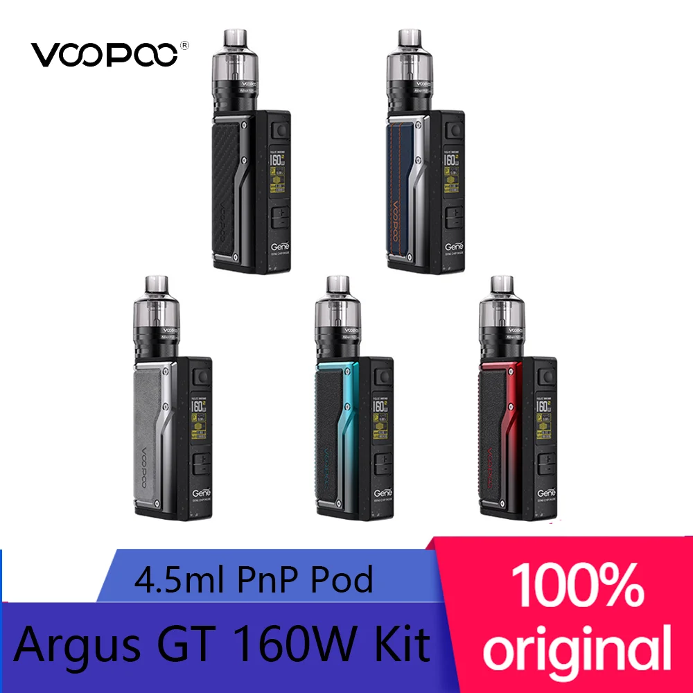 

Оригинальные электронные сигареты VOOPOO Argus GT, максимальная мощность 160 Вт, TC моды, 4,5 мл, PnP Pod, магнитный бак, вейп, батарея 18650, испаритель, элект...
