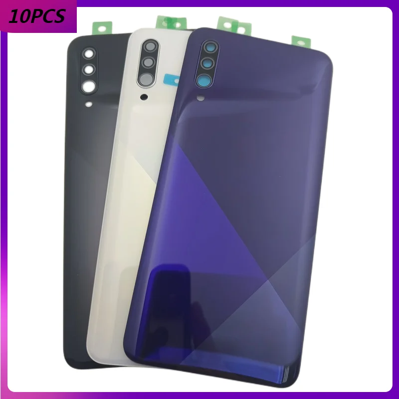 

10 шт. для Samsung Galaxy A30S A307 A307F Пластиковая Задняя Крышка батарейного отсека задняя крышка корпус панель запасные части + объектив камеры