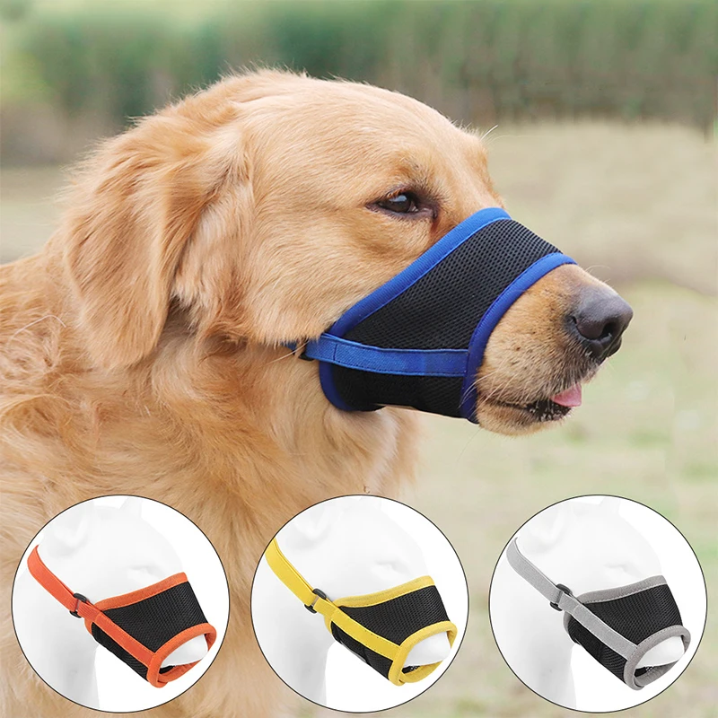 

Pet Dog NO Bite Adjustable Mask Breathable Bark Bite Mesh Mouth Muzzle Grooming Anti Stop Chewing Anti Bark anti Bite S-2XL