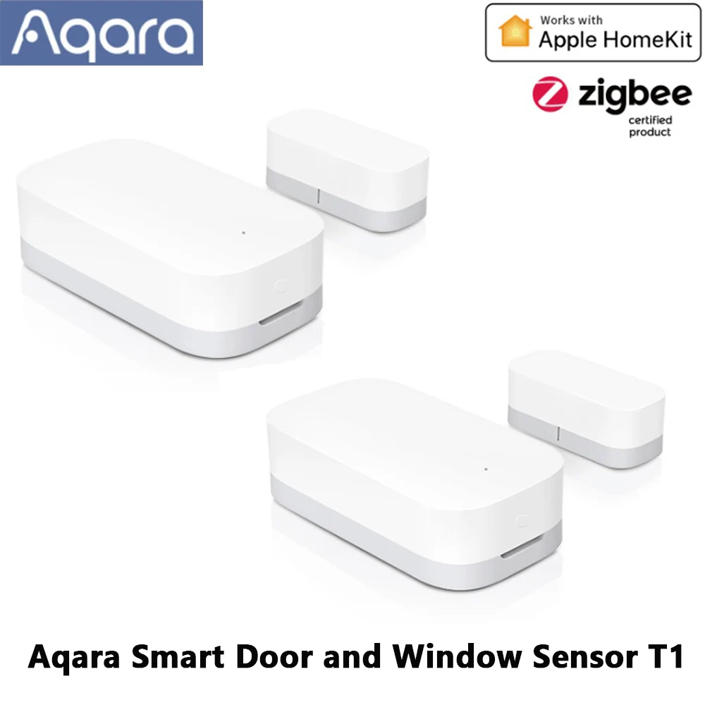 

New Aqara Smart Door and Window Sensor T1 Zigbee 3.0 Easy Install Abnornal Open Close Reminder Work Apple HomeKit Aqara APP