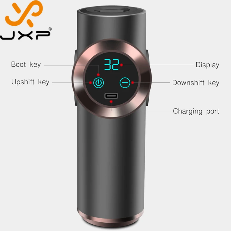 Массажный пистолет JXP с ЖК-экраном спортивный портативный аппарат для мышечного