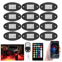 46810 pods car underglow led rock lights music mode appremote control neon lighting kit for jeep off road suv truck