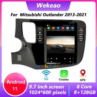 wekeao 1 din 9 7 inch android 11 autoradio for mitsubishi outlander 2013 2021 car radio navigation gps dvd multimedia video 4g
