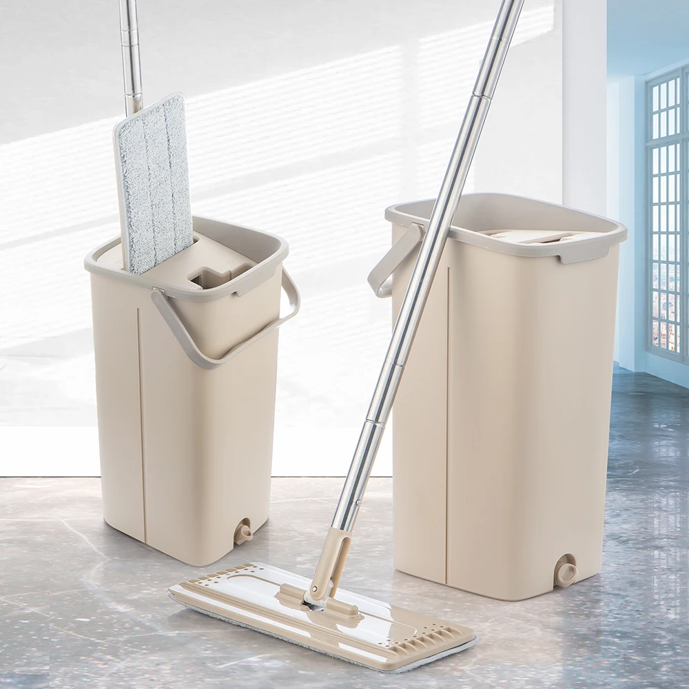 Швабра для пола с ведром вращающаяся на 360 градусов швабра отжимом без рук отжима