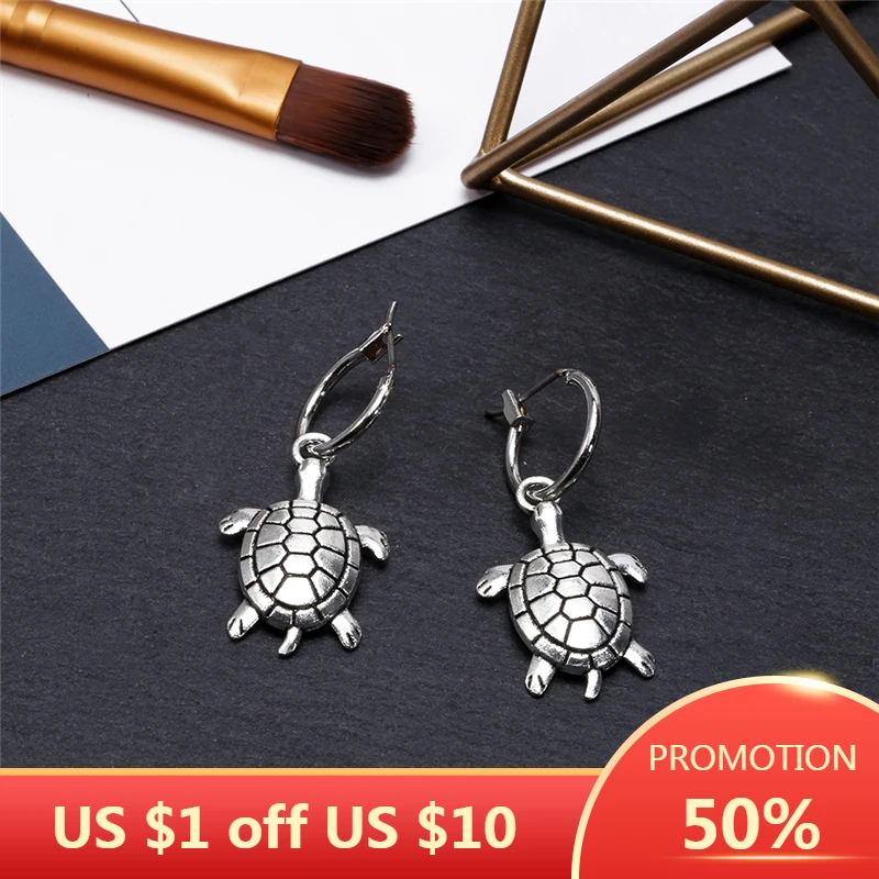 SOHOT, милая, ретро, серебряная подвеска-черепаха, женские серьги-капли, шикарные, маленькие, милые, Anmial, трендовые, BOHO, Женские Ювелирные изделия для вечеринки