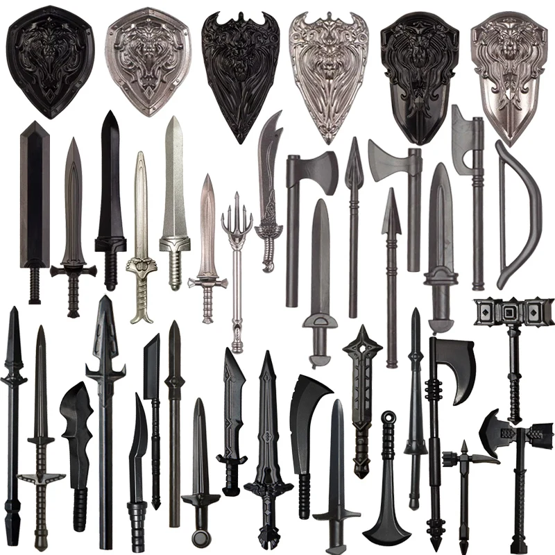 Средневековое оружие MOC аксессуары для фигурок строительные блоки солдаты меч