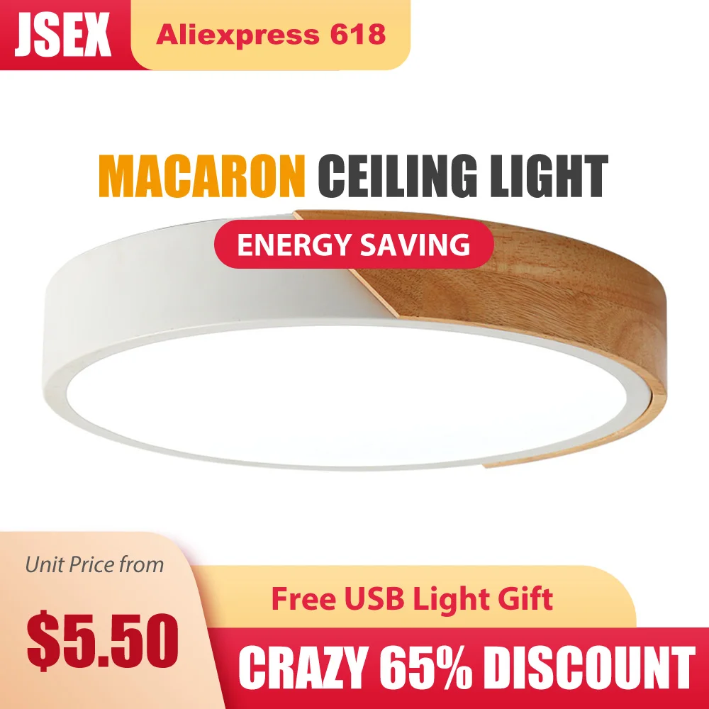 

Led Surface Mount Ceiling Light Modern Ultra Thin Lighting Wood Lamp Fixture Living Room Home Decor Balcony Remote Control