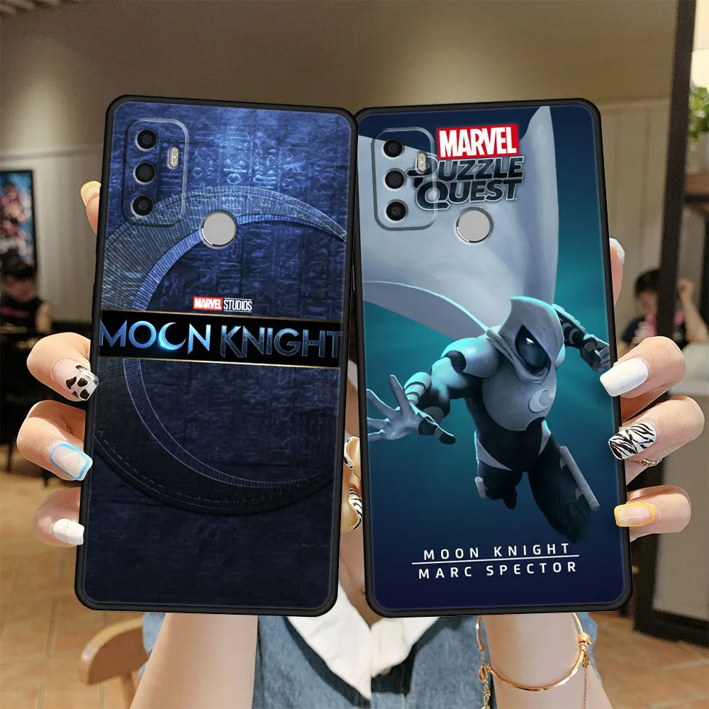 

Case for Oppo A53 A93 A16 A15 A9 A5 A74 A53s A95 A16s A92 A72 A5s A3s F19 Cell Shockproof Style Soft Marvel Moon Knight Hero