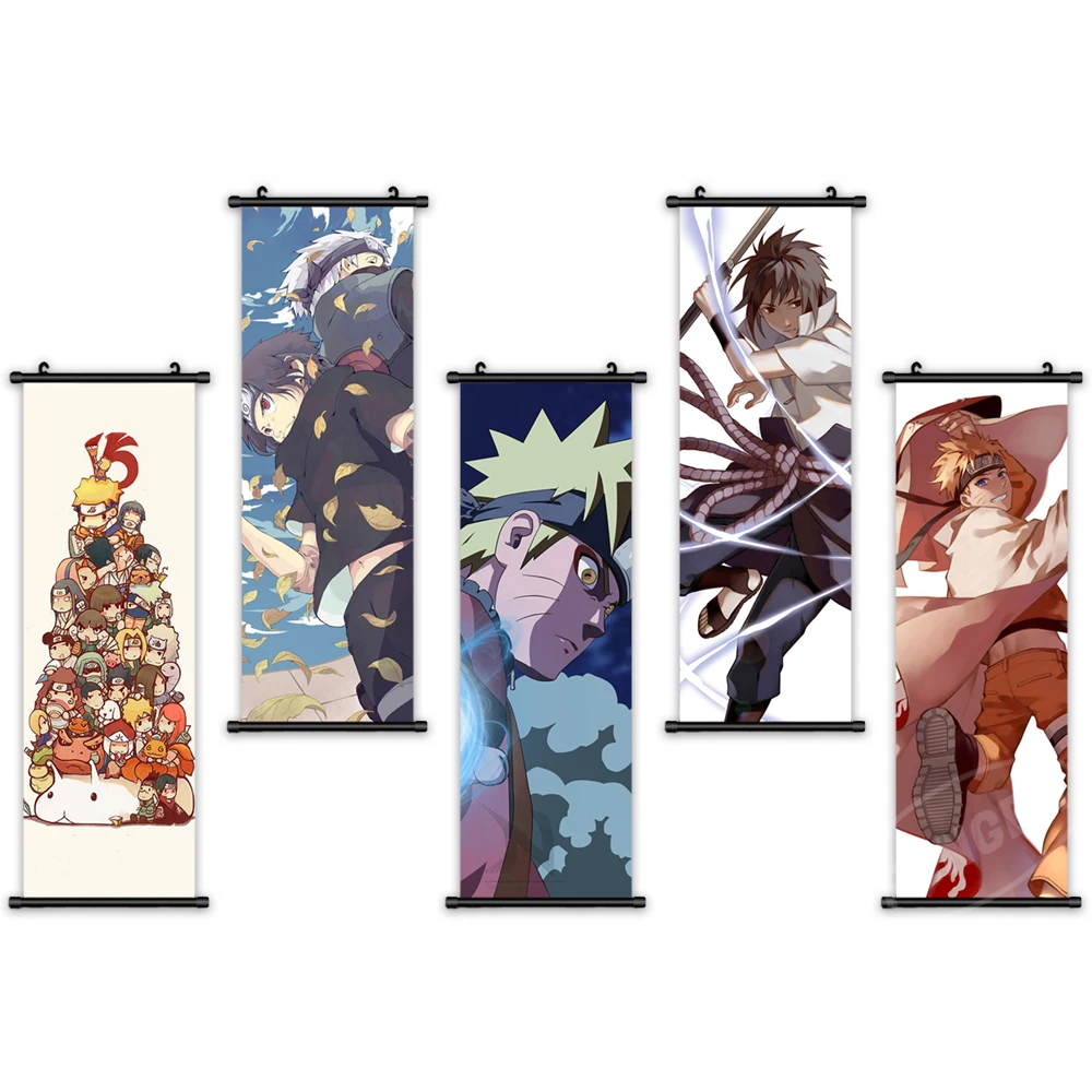 

Printed Canvas Uzumaki Naruto Poster Anime Home Decoration Mural Wall Artwork Naruto Picture Plastic Scroll Hanging Painting