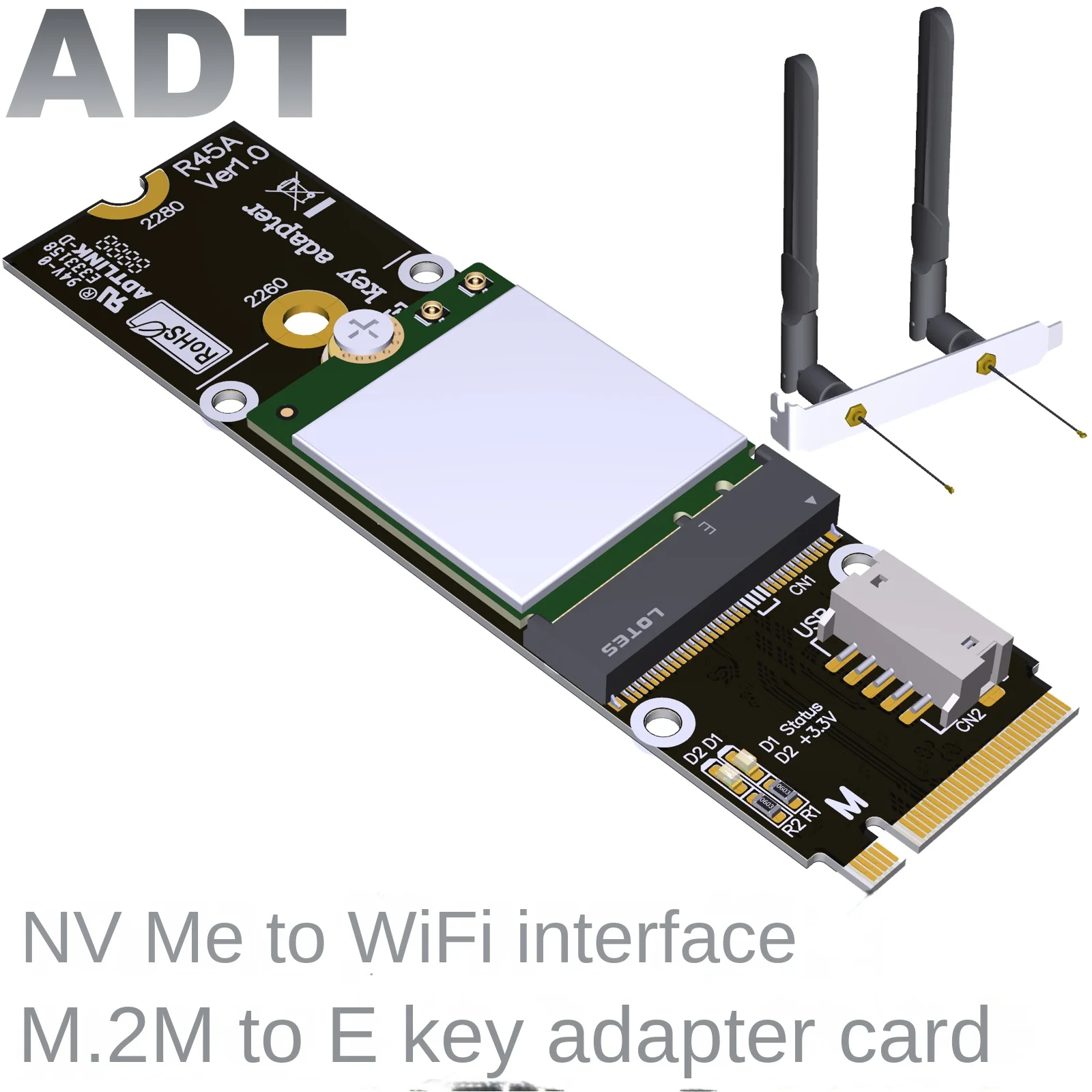 ADTLINK M.2 M/E key Solid State interface switching card INTEL AX210 Wireless Bluetooth wifi network adapter