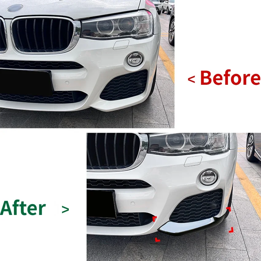 Для BMW X3 X4 F25 F26 M Sport 2014-2017 автомобильный передний бампер диффузор защита спойлер